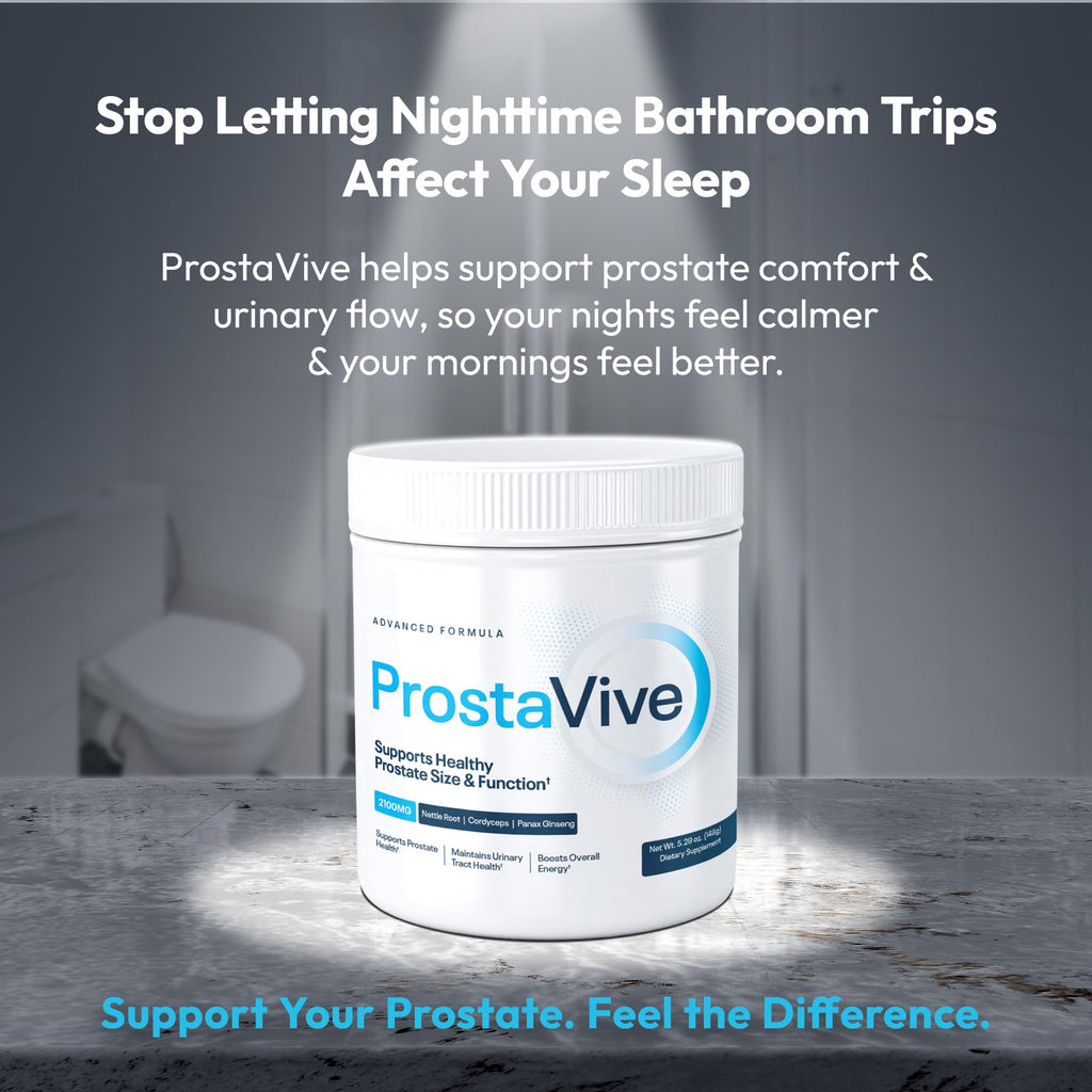 ProstaVive Advanced Prostate Support Formula - Complete Urinary & Bladder Health Supplement - Helps Promote Strong Flow & Emptying - Natural Powder - Gluten Free, Non-GMO