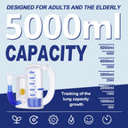 Breathing Exercise Device for Lungs, Lung Exerciser Device – 5000ml Volumetric Deep Breathing Trainer with Flow Rate Indicator for Respiratory Health & Recovery