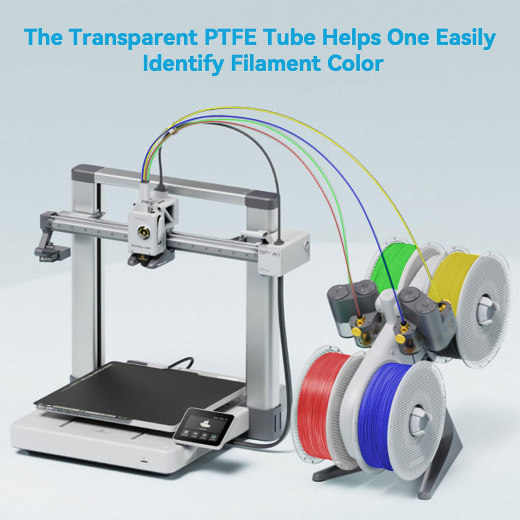 Ultra-Clear Tube for 1.75mm Filament with Cutter for Bambu Lab A1/A1 mini AMS/P2S/P1S/X1C