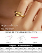 LOVECOM Gold Plated Hug Ring for Women Daughter Granddaughter Non Tarnish