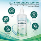 LIFVEAN Saline Contact Lens Solution Rinsing & Insertion Gentle Saline Solution for Soft & Rigid Gas Permeable Lenses Travel-Friendly 4 Fl Oz - 4 Pack