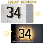 2026 New Solar House Numbers for Outside, Light Up Address Numbers for House, No Drill Adhesive or Screw Mount, IP65 Waterproof LED Illuminated Modern Address Sign, Dusk to Dawn (0, 9 inch)
