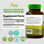 Amazon Andes Organic Graviola Soursop Leaf Capsules 400mg - USDA Certified Annona Muricata from Peruvian Amazon Rainforest - 100 Vegetarian Caps - Guanabana Brazilian Paw Paw Non-GMO