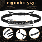 Ecation 4 Pack Cremation Jewelry Urn Bracelet for Ashes Adjustable Personalized Memorial Keepsakes Handmade Braided Ashes Bracelet Bangle Rope for Women Men Loved Ones and Pets (Black,Classic)