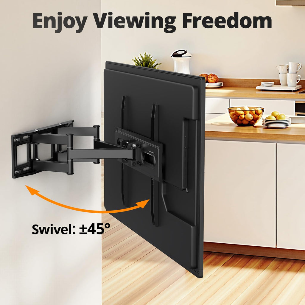 IWORKBOARD 50 55 65 inch Full Motion TV Wall Mount for 32-70 inch TV Bracket,Dual articulating Arms Mount, Tilt Swivel Extension Level, Max VESA 400x400mm, 16" Studs, 110 lbs,Fit Most 40 43 50+ TVs