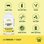 Del-Immune V® Daily by Stellar Biotics, All-Natural Immune Support & Gut Health, Immediate Care, Metabiotic: NextGen Probiotic Therapy (1000 Caps)
