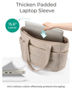 BAGSMART Puffy Tote Bag for Women, Lightweight Work Tote Handbag