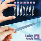 MedHelp Pack of 21 Surgical Blades #10 with Stainless Steel Scalpel Handle - High Carbon Steel Sterile Dermaplane Blades, Dermaplaning Tool for Face, Podiatry, Crafts