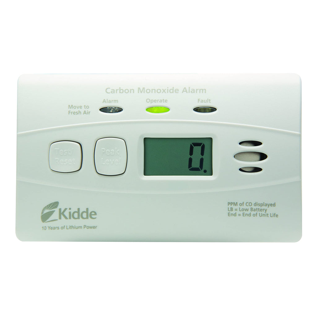 Kidde Carbon Monoxide Detector, 10-Year Battery Powered, Digital Display, LED Status Indicators, 85 dB Alarm, 3rd Edition