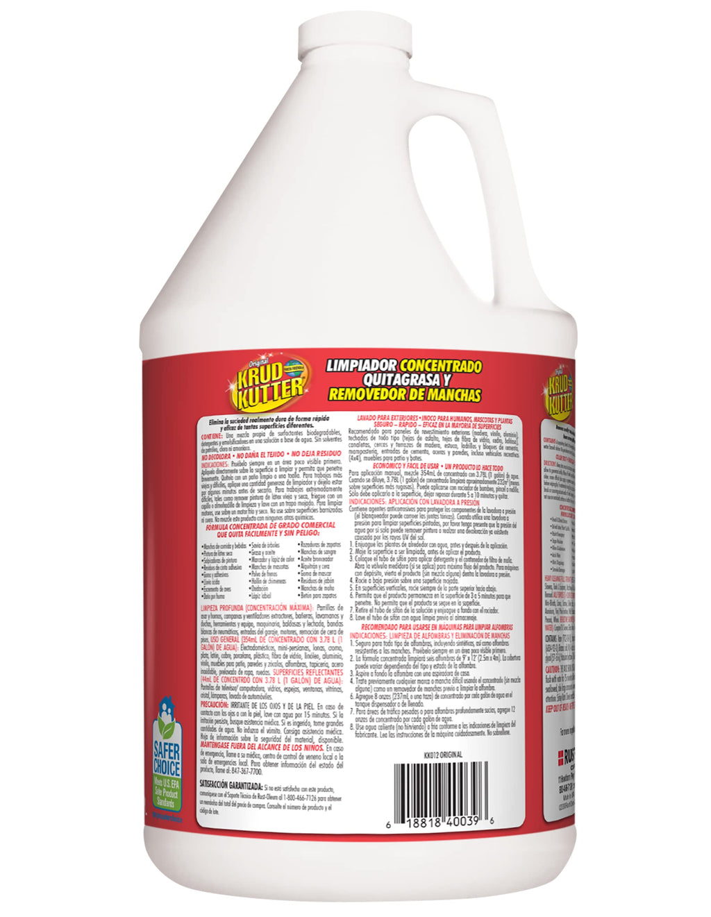 Krud Kutter Original Concentrated Cleaner Degreaser, 1 Gallon, Heavy Duty Multi Surface Cleaner for Grease, Oil and Tough Stains, Dilutable for Kitchen, Garage, Floors and Outdoor Use
