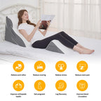 Wedge Pillow Set for After Surgery – 4PCS Orthopedic Bed Wedge Pillows for Sleeping – Adjustable Memory Foam Triangle Support for Back Pain Relief, Acid Reflux & Recovery (Grey)