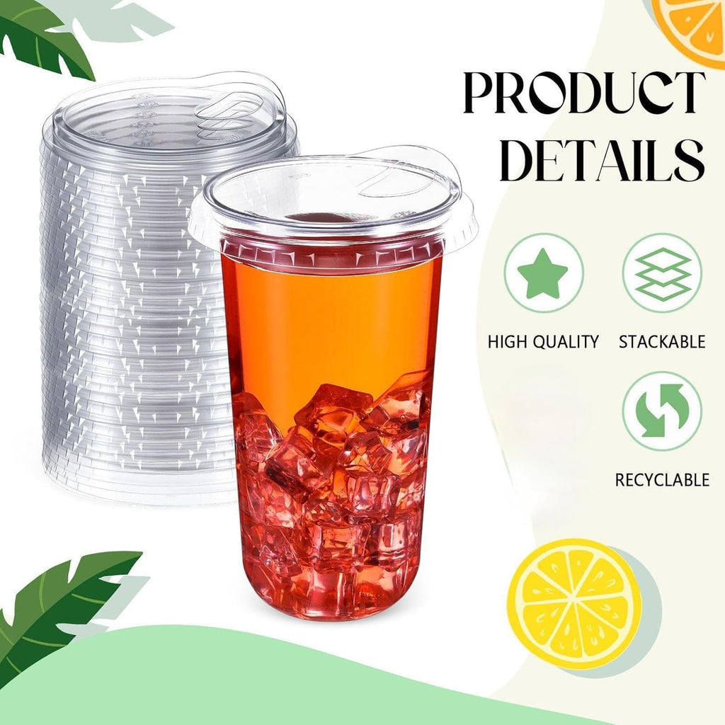 Acellegic 1000 Pcs Strawless Sip Lids Clear for 12-24oz,Transparent,98mm