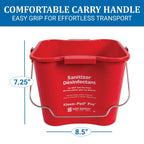 San Jamar Kleen-Pail Pro, Bucket with Handle for Cleaning Products in Commercial and Home Setting, 6 Qts, 12 Count, Red