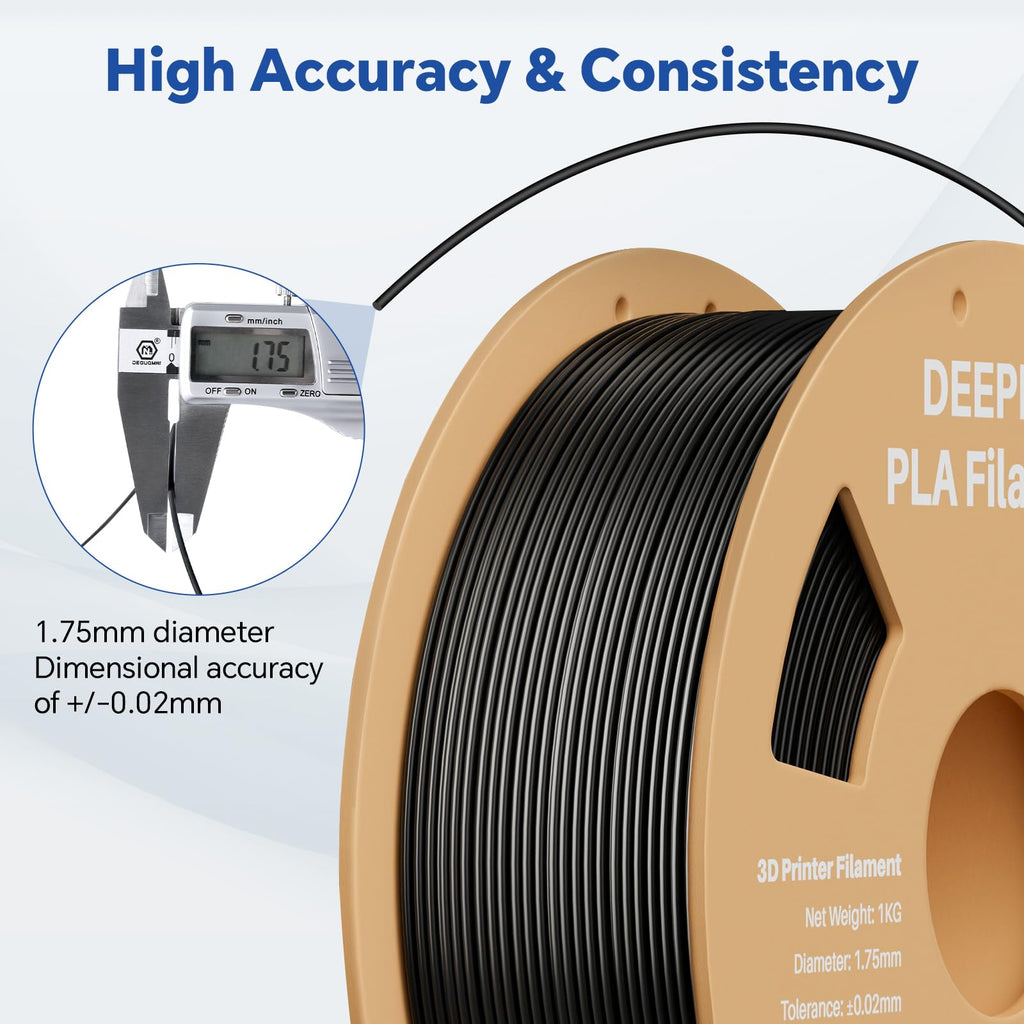 DEEPLEE PLA 1.75mm 3D Printer Filament, 4kg Gray
