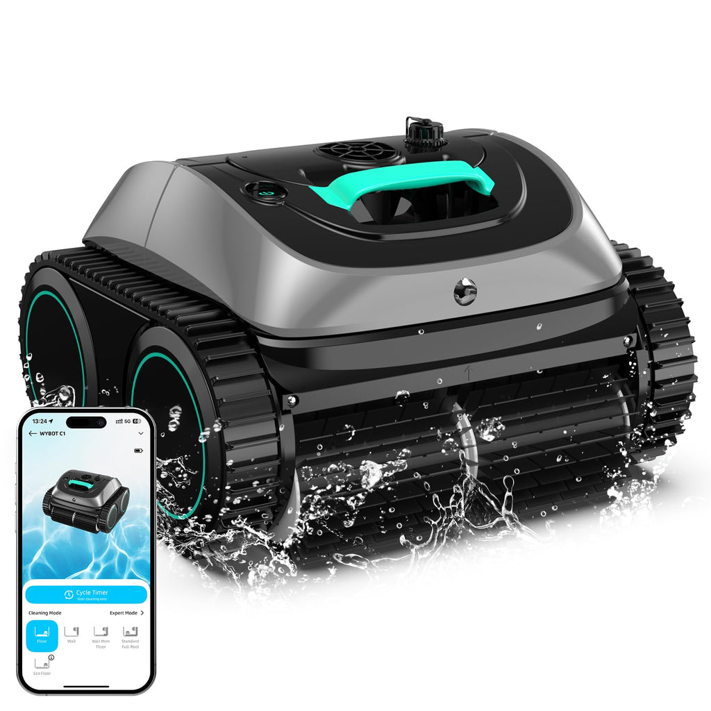 (2026 Upgrade) WYBOT C1 Pool Robot Vacuum for Inground Pools, 4-in-1 Cordless Robotic Pool Cleaner Lasts 150min, Triple-Motor up to 1,614 Sq.ft, Smart APP Support, Auto Wall & Waterline Cleaning