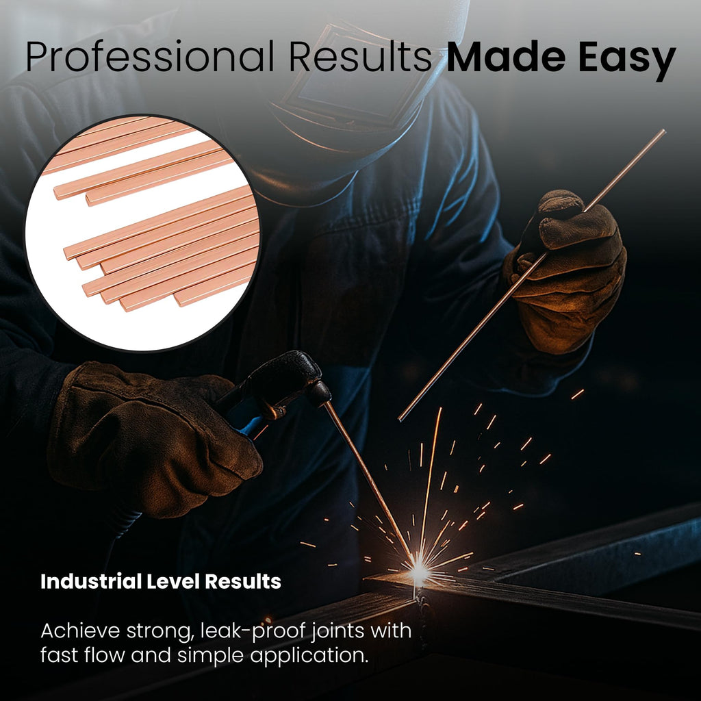 42 pcs Brazing Rods AWS BCuP-5 15% Silver Solder Phos Copper Brazing Alloy Flat Welding Rods 0.050"x1/8"x10" for HVAC, Refrigeration, and Industrial Applications