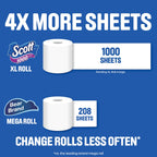 Scott 1000 Trusted Clean Toilet Paper, 32 Rolls, Septic-Safe, 1-Ply Toilet Tissue