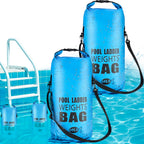 Piemow 2 Pack 25L/60LB Pool Ladder Weights - 500D PVC Waterproof & No Broken Sand Bag with Handle, Above Ground Pool Accessories for Stairs Stabilizing