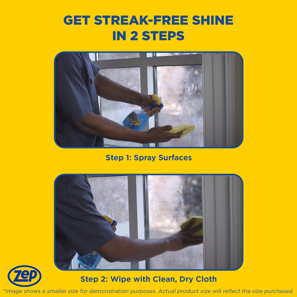 Zep Streak-Free Glass Cleaner - 1 Gallon - (Case of 2)