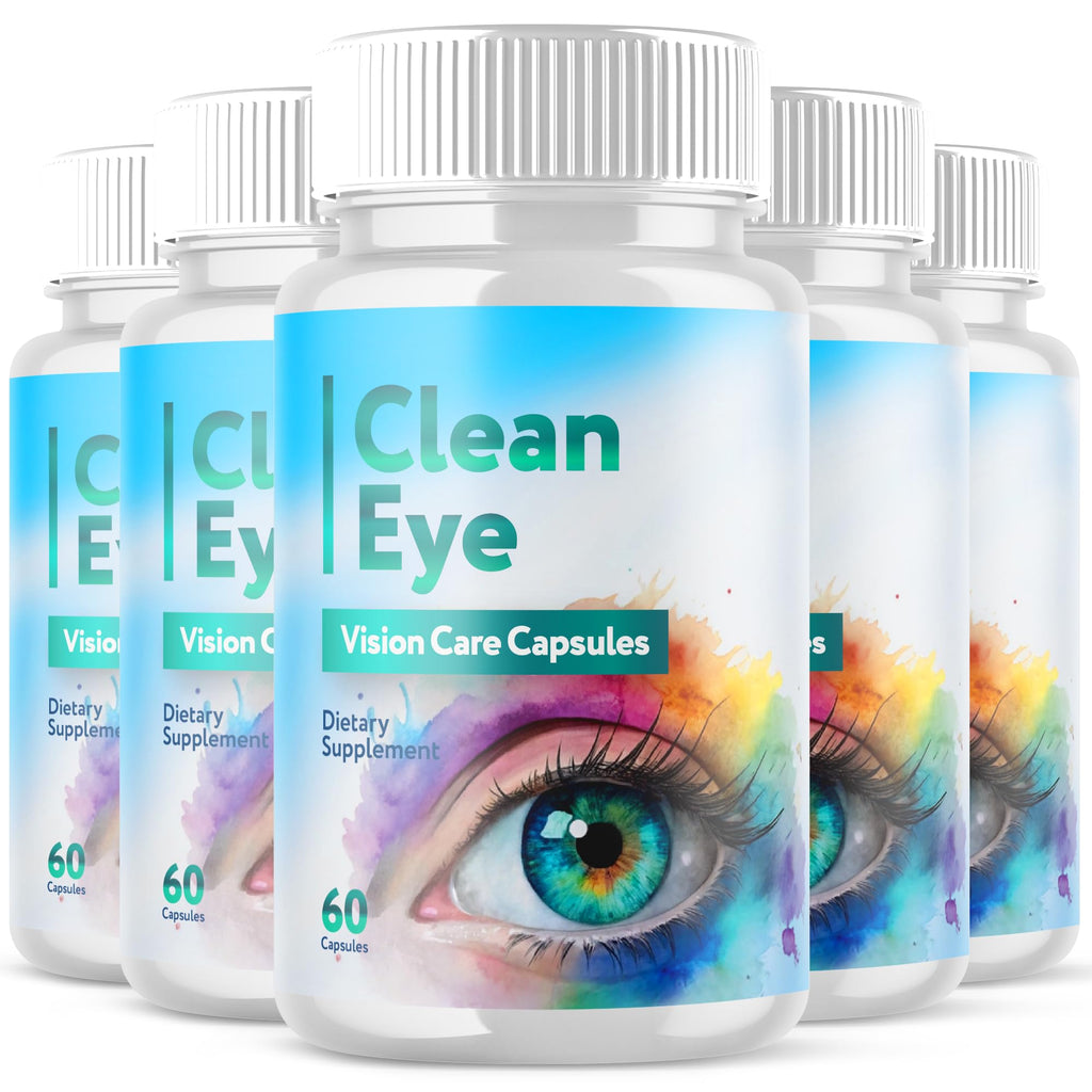 (5 Pack) Clean Eye Vision Care Capsules, CleanEye Pills with All Natural Ingredients, Advanced Clean Eye Vision Support Supplement with Max Strength Vitamins for Optimal Health (300 Capsules)