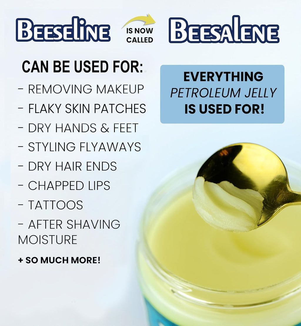 Beesalene Original Unpetroleum - 100% Natural & Hypoallergenic Alternative to Petroleum Jelly - Lips, Hands, Baby, Makeup Remover and More (4 Ounce)