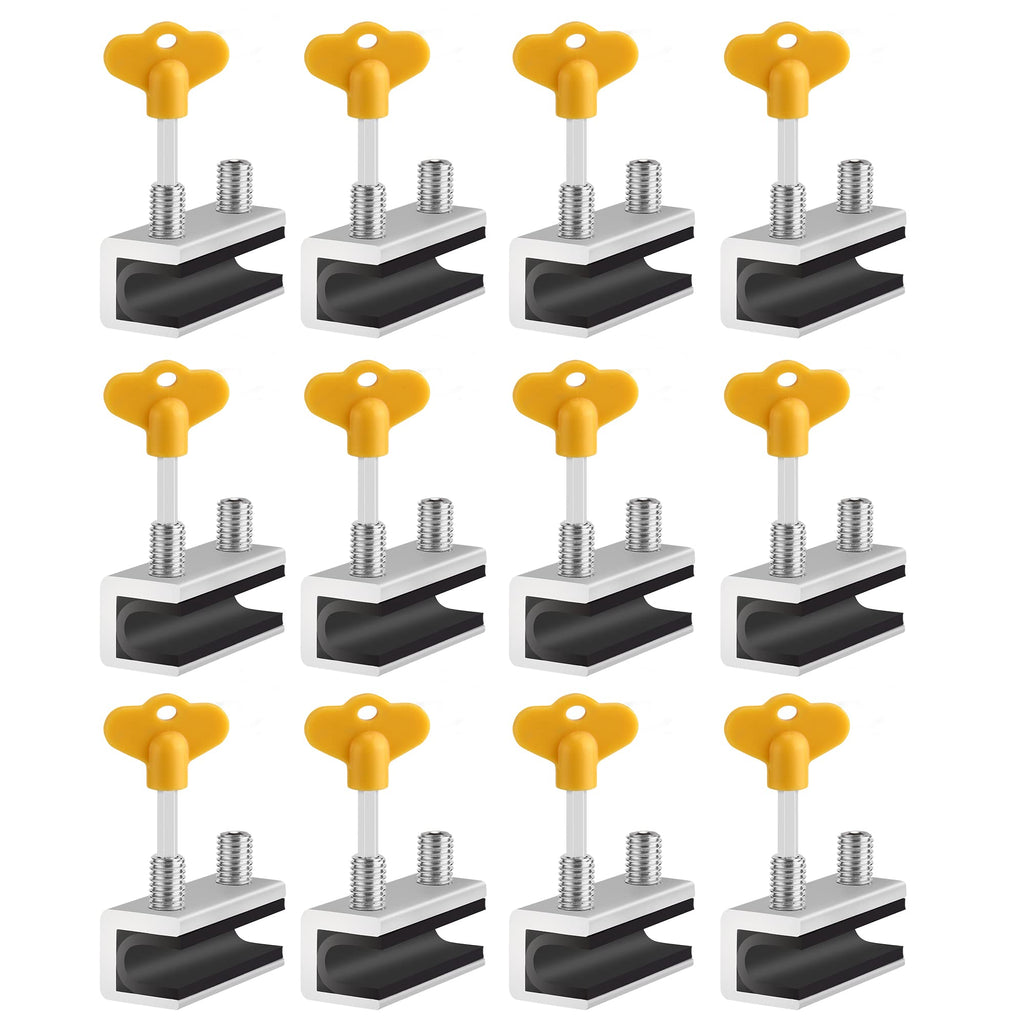 Window Locks,12 Sets Sliding Security Window Lock with Key for Vertical & Horizontal Sliding Windows & Sliding Doors, Adjustable Window Locks Security Window Stoppers for Patio Bedroom Home and Office