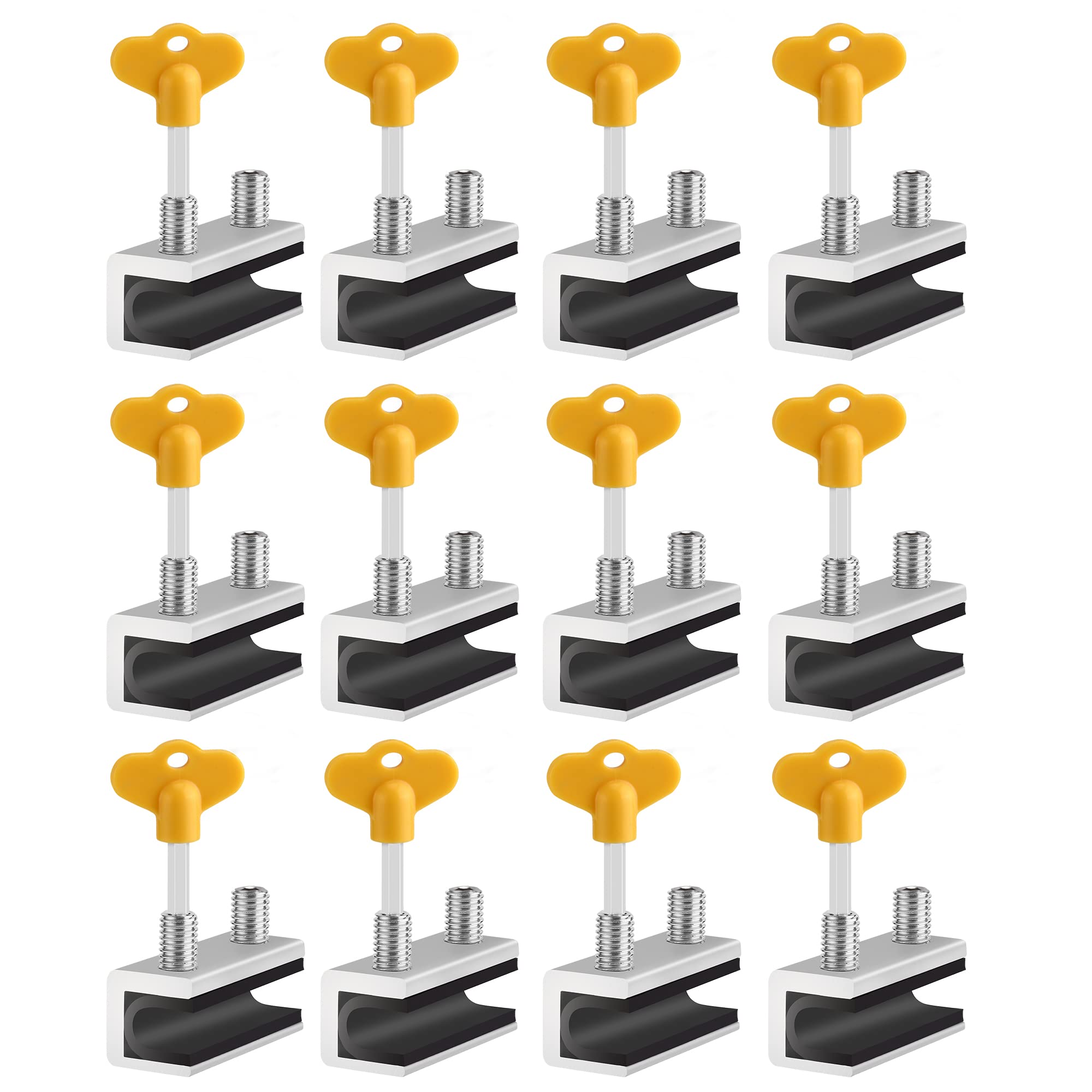 Window Locks,12 Sets Sliding Security Window Lock with Key for Vertical & Horizontal Sliding Windows & Sliding Doors, Adjustable Window Locks Security Window Stoppers for Patio Bedroom Home and Office