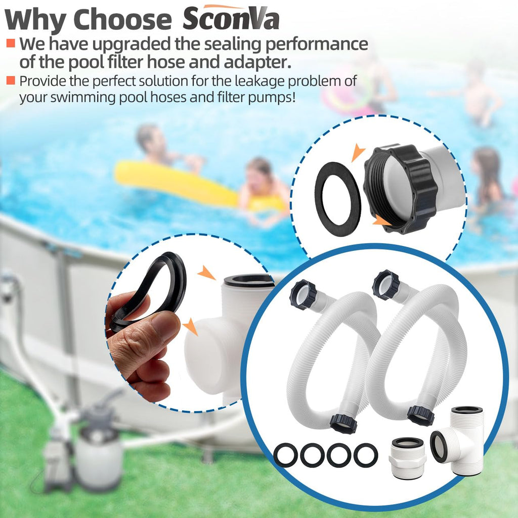 1.5" Pool Filter Pump Hose & Pool Hose Adapter Connector for Intex Coleman Above Ground Swimming Pool Sand Filter Pumps & Saltwater Systems Above Ground Pools Pump Parts