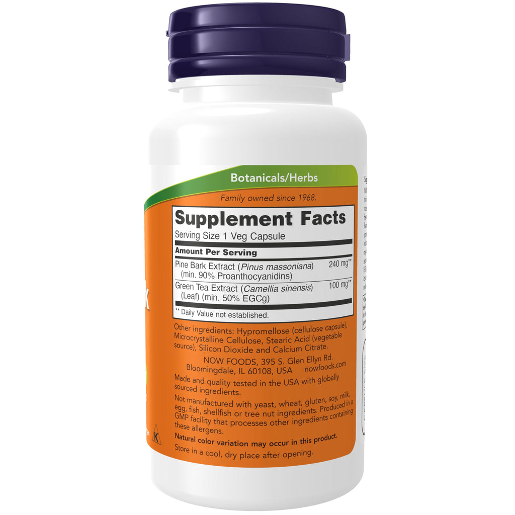 NOW Foods Pine Bark Extract 240 mg, 90 Vegetable Capsule (2 Pack)
