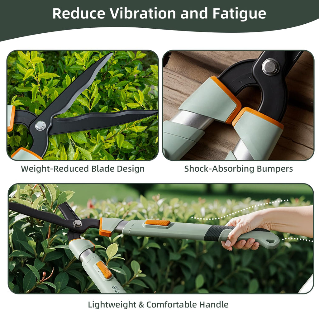 PrunePro® Extendable Hedge Shears Lightweight Ultra Sharp Blade for Bushes