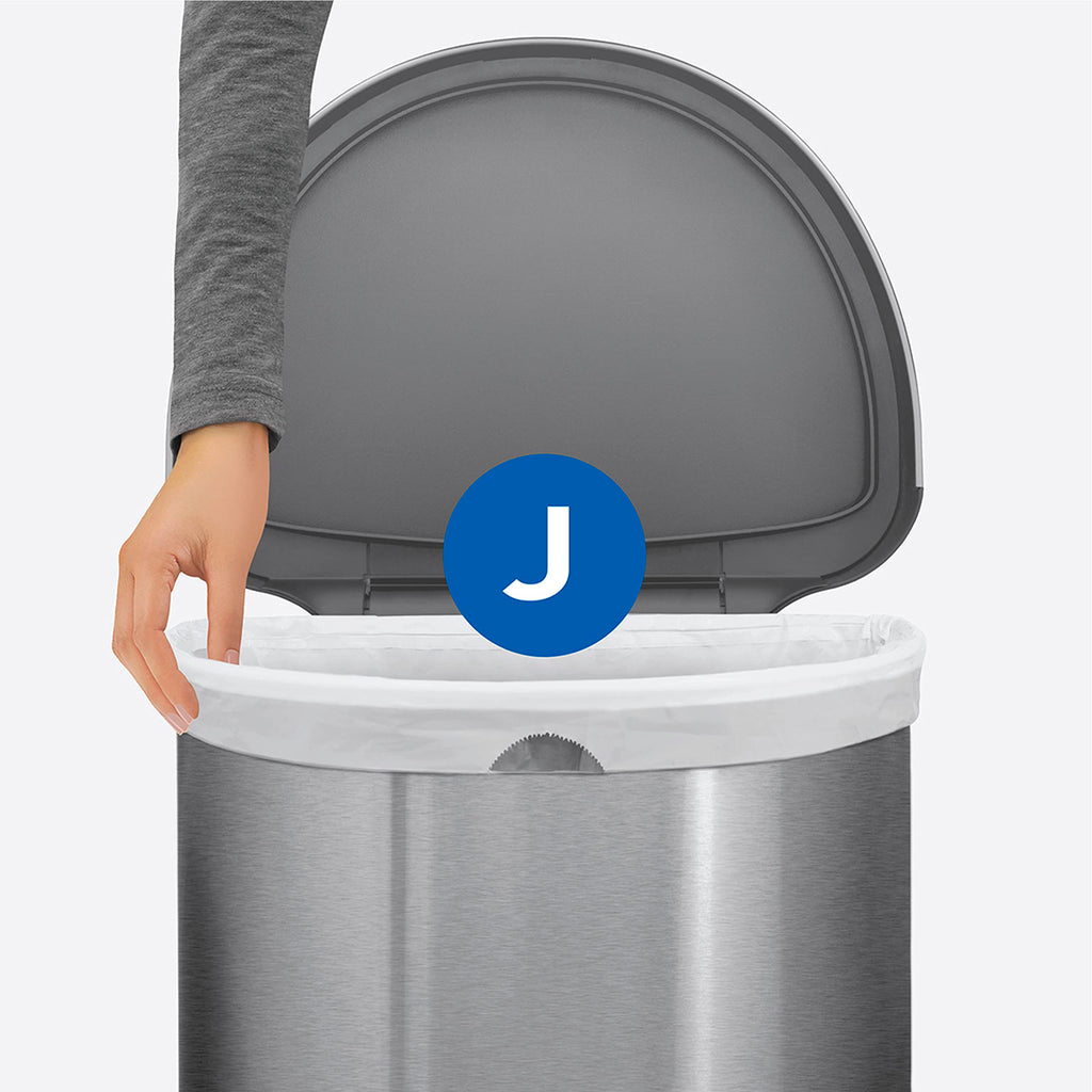 simplehuman Code J Custom Fit Trash Can Liner, 3 refill packs (60 Count), 30-45 Liter / 8-12 Gallon