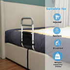 YrHeiper Bed Rails for Elderly Adults - 350LBS Heavy Duty Bed Assist Rail with Non-Slip Bedside Handle, Fall Prevention Safety Cane with Storage Pocket for Seniors, Fits King/Queen/Full/Twin Beds