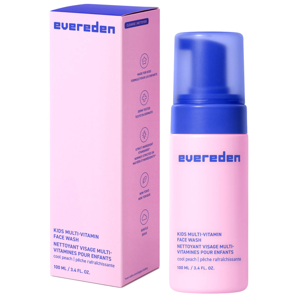 Evereden Kids Face Wash: Cool Peach, 3.4 fl oz. | Gentle Skin Care | Non-toxic and Clean Ingredients | Skin Care for Kids