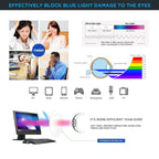 JOO'RTI Blue Light Glasses, Bluelight Blocking Glasses, Metal Rectangle Frame Gaming Computer Glasses for Men, Fake Glasses, Black, 1 Pair