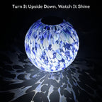 Lily's Home Gazing Ball - 10" Glass Globe with Solar Powered Lights - Outdoor Solar Lights for Yard & Patio - Garden Decor - Automatic On/Off Photosensitive Switch - Battery Included - Blue
