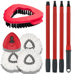 Mop Head Replacement for Ocedar: Spin Mop Heads Refill Compatible with O Cedar - 9 Pcs Kit Attachment Included 3 Microfiber Replace Heads, 55" Extended Mop Handle, 1 Mop Base and 1 Floor Scrub Brush