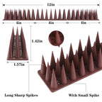 CIIC Bird Spikes, 20 Pack Pigeon Squirrel Raccoon Cat Deterrent Spike Outside Anti Robin Defender Outdoor to Keep Birds Away Roof Fence Window Nest 18.7 Feet(5.7m), Brown
