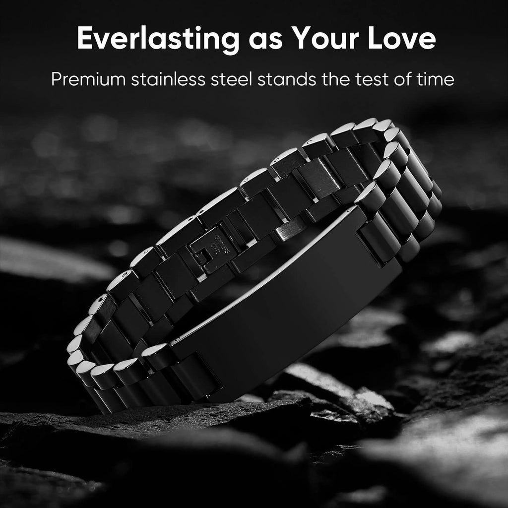 VNOX Personalized Engraved Dad Jewelry Gifts for Dad Daddy Father form Daughter Son for Father Day Birthday Day Masculine Stainless Steel Link Bracelet