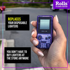 Rolls Electric Lighter - Stocking Stuffers - Gifts for Men - Cool Lighters - Electric Lighters Rechargeable - Mens Gifts - Retro Gamer - Birthday Gifts for Men - (Atomic Purple)
