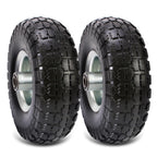 RRQ 10 Inch Solid PU Tire and Wheel, Flat Free 4.10/3.50-4" Tire, 2 Pack