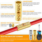 16-14 Gauge Wire Butt Connectors 20 PCS Brass Mechanical Butt Splice Connectors Kit 16-14 AWG Screw Sleeve Butt Splices Quick Connect Wire Connectors Mechanical Splices with 20 PCS 3:1 Heat Shrinks