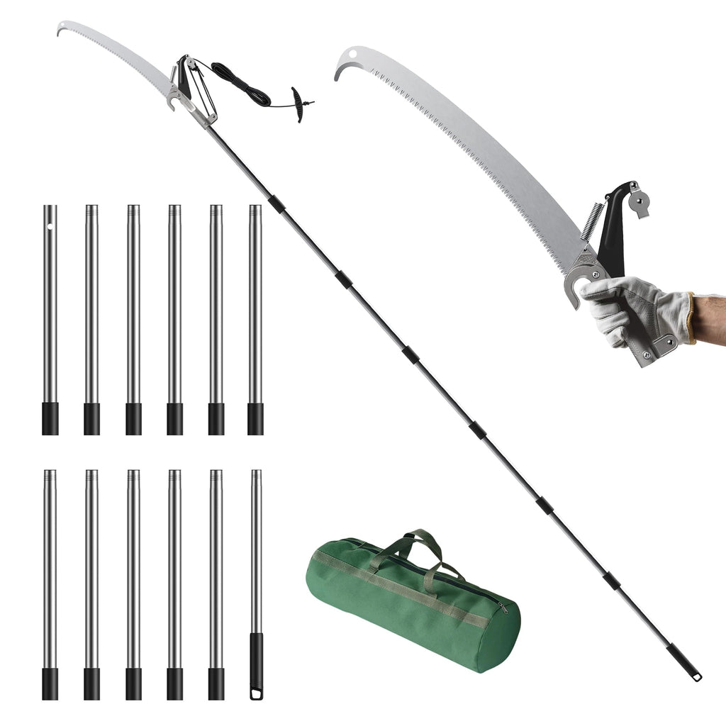FLORA GUARD 16.5 FT Pole Saw with SK5 Blade, 4-Pulley System