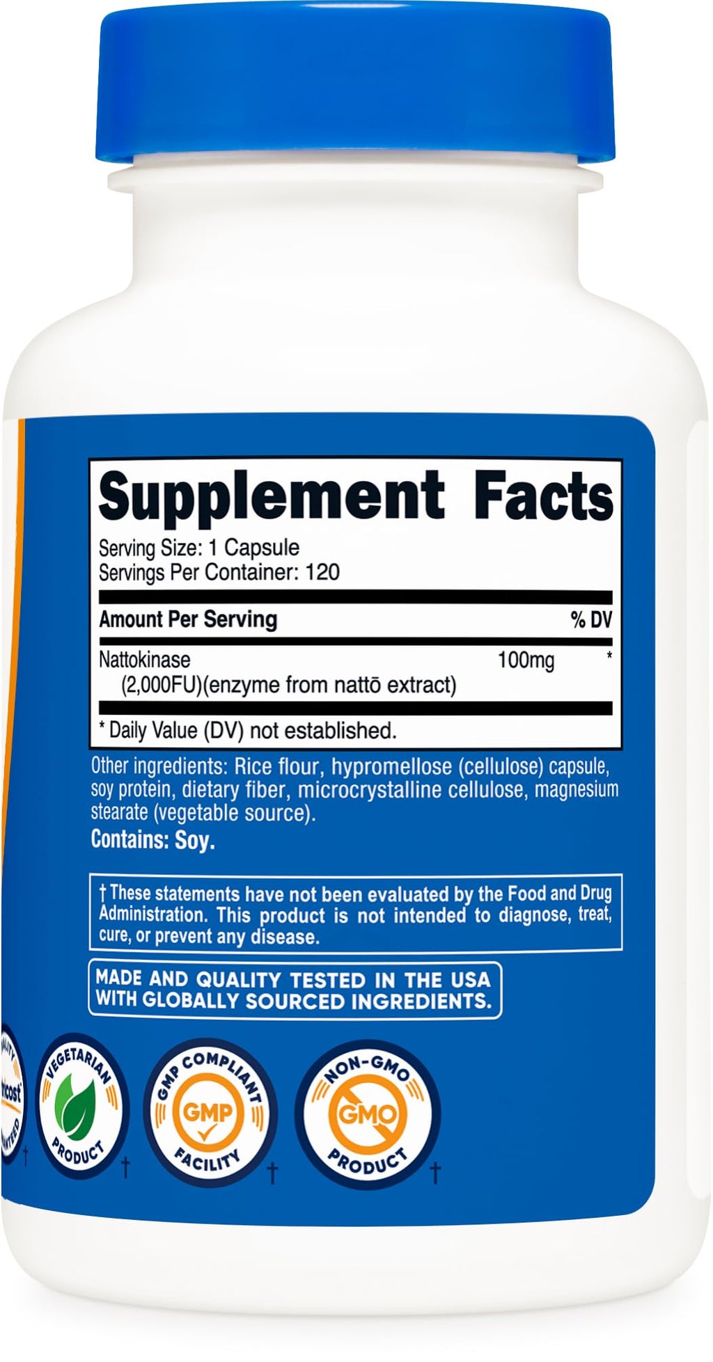 Nutricost Nattokinase 2,000FU, 120 Capsules - Gluten Free, Non-GMO, Vegetarian Friendly (Pack of 2)