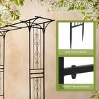 Outvita 7FT Black Metal Garden Arch Arbor Trellis