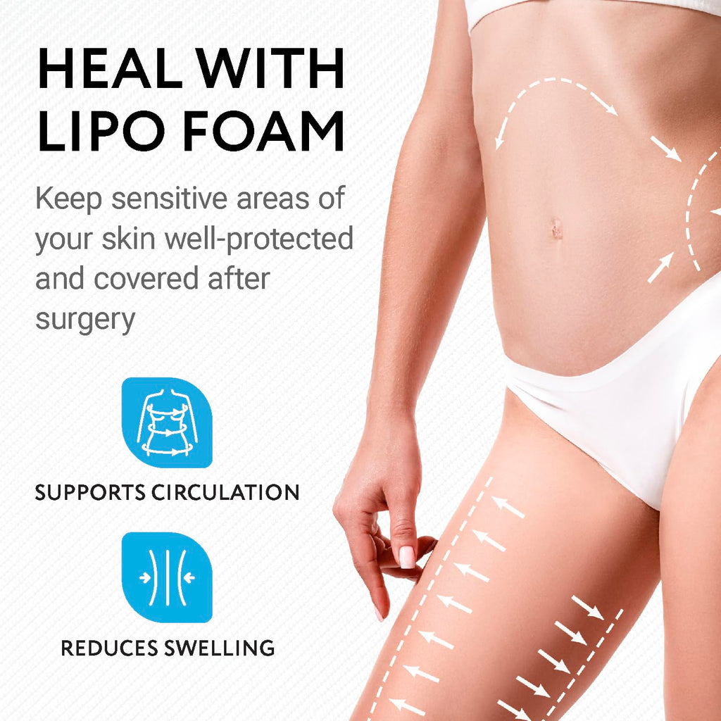 IMPRESA Liposuction Foam Pads - 3-Pack - White - 8 x 11 x 0.5 in - for Abdominal Binder Post Surgery - Even Pressure for Liposuction Compression Garments - Custom Fit for Tummy Tuck Recovery