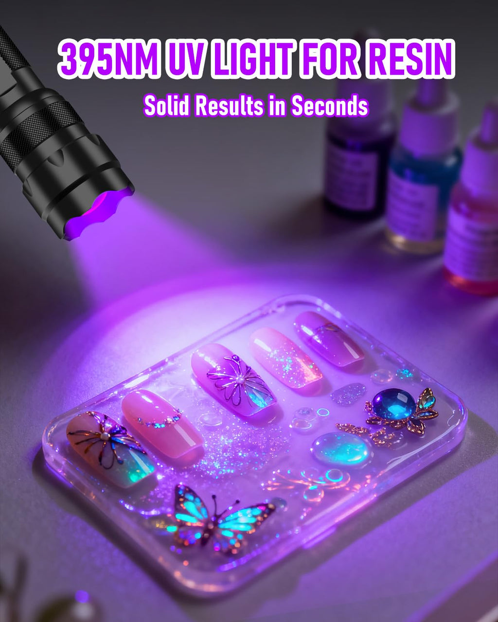ULTRAFIRE UV Flashlight 395-405 nm Led Blacklight for Curing UV Glue, Leak Detector, Pet Urine Stain