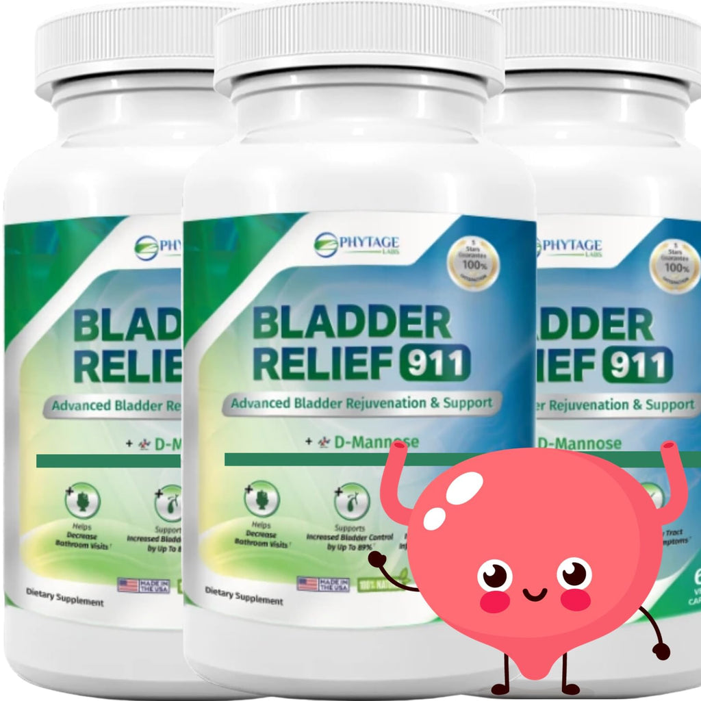 Phytage Labs Bladder Relief 911 – Advanced Urinary Tract & Bladder Support Supplement for Men and Women – with 1000mg D-Mannose, Cranberry Extract, Hibiscus & Dandelion Root (3-Pack)
