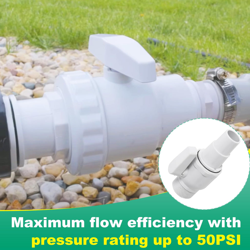 𝐔𝐩𝐠𝐫𝐚𝐝𝐞 Replacement Compatible with Hayward SP0729 Econoline 2-Way Ball Valve, 1.5" MIP x 1.5” - 1.25”, Maximum 50 Psi Pressure Rating