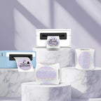 WANGHENG 3 Inch Holographic Thermal Labels,Round Thermal Printer Labels,Waterproof Thermal Printer Stickers for DIY Logo Design,Name Tag,QR Code,Thanks Card 150 Labels/Roll (Purple dots)