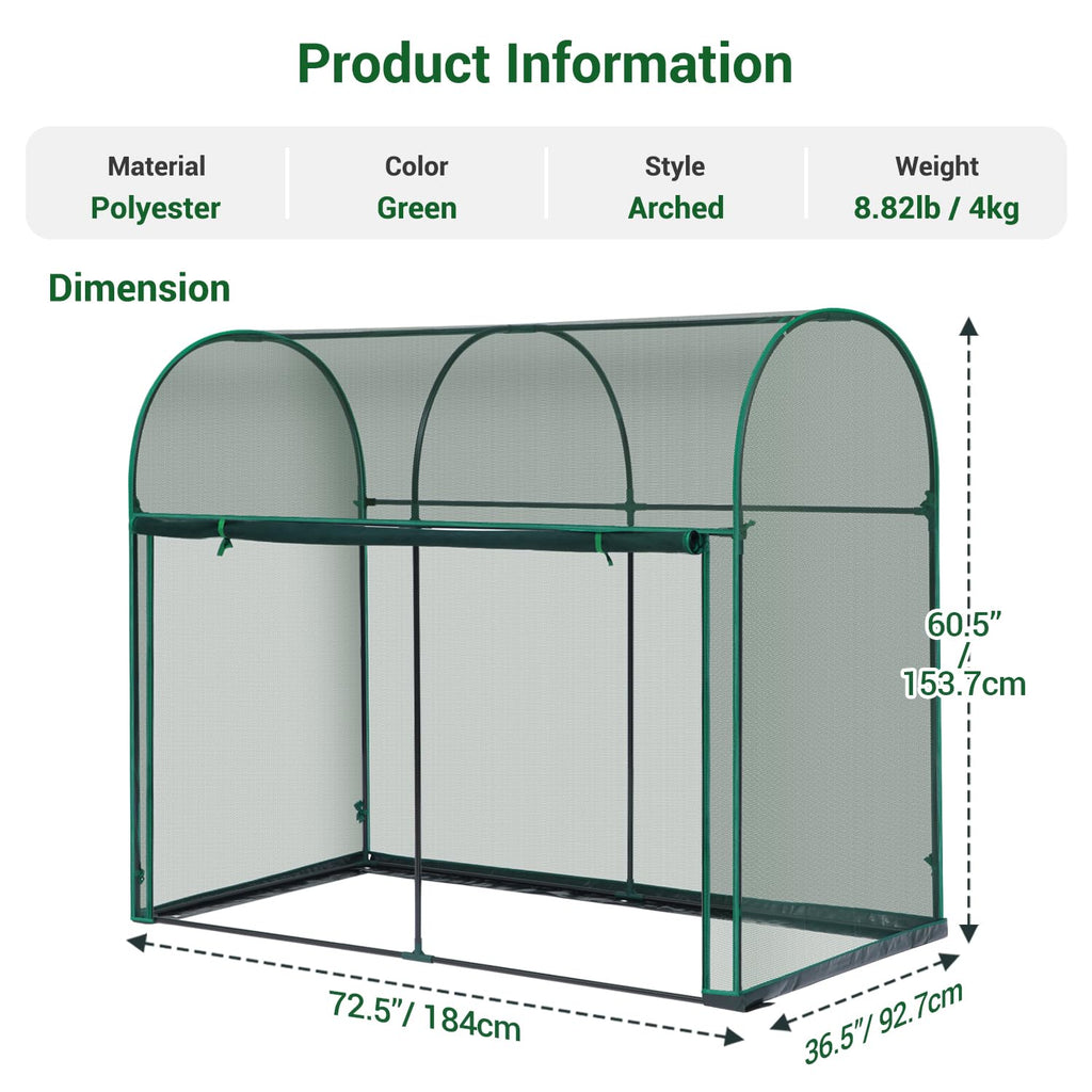Ohuhu Crop Cages for Garden Plant: 6x3x5 Ft Tent Cage, Plant Netting Cover with Zipper, Garden Bed Cover, Plant Cover from Animal Wind-Resistant Garden Cage for Fruit Vegetable Flower
